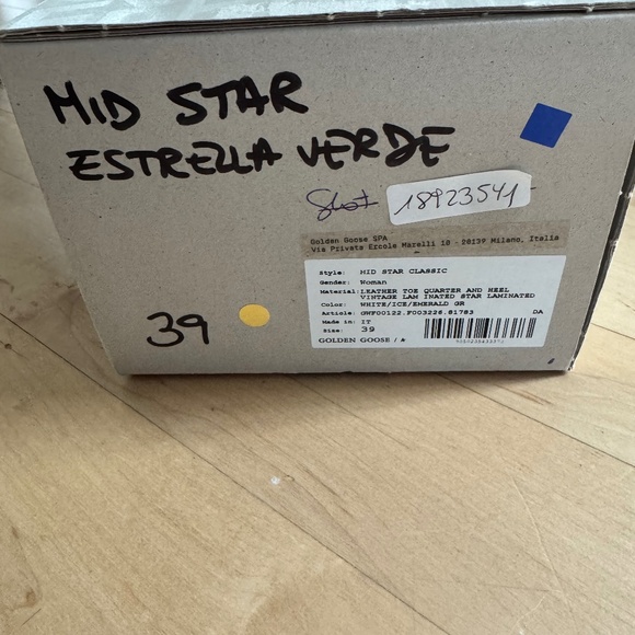 AUTHENTIC Golden Goose Mid Star - White Emerald Green Silver - Picture 7 of 7